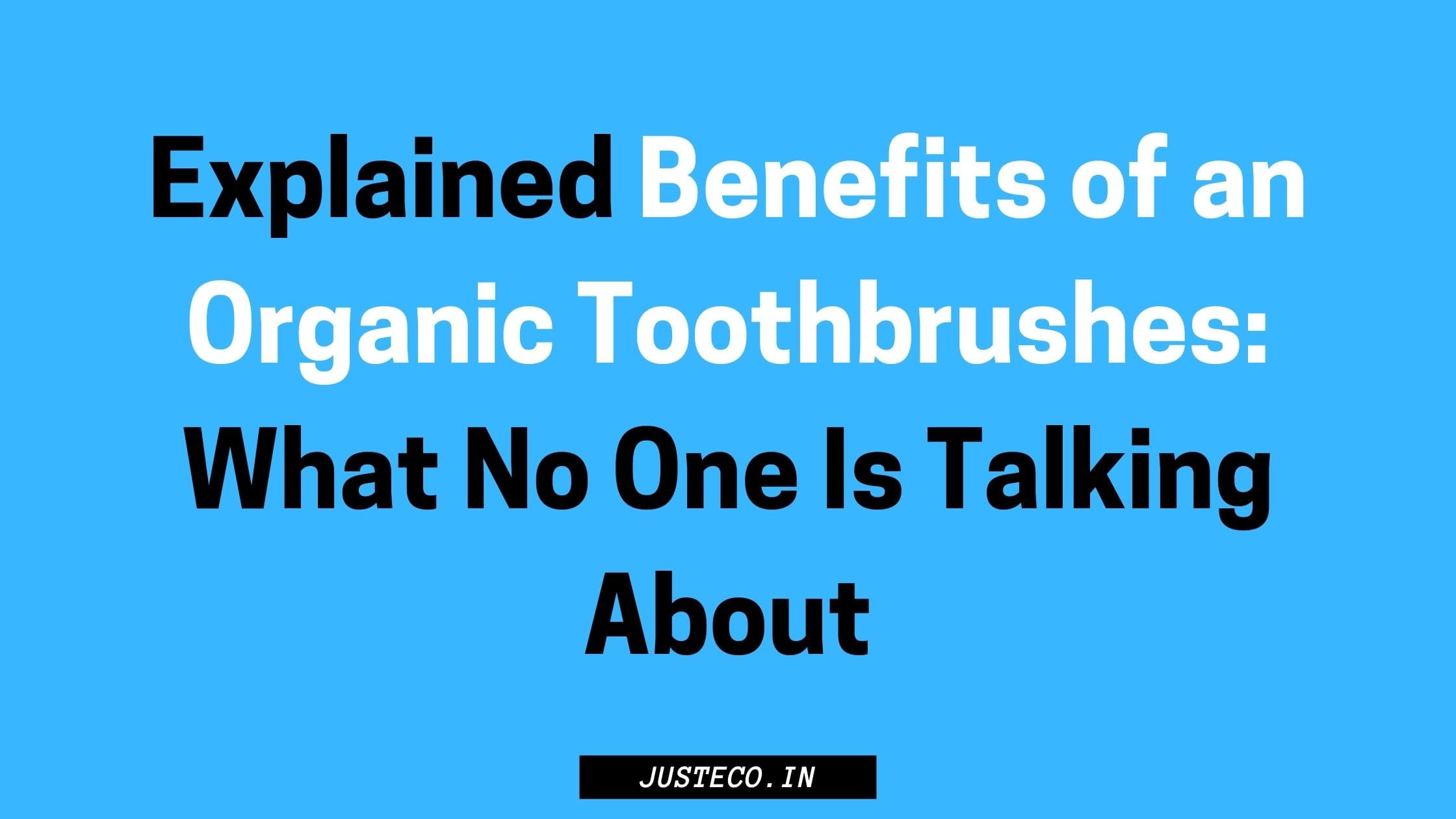 Benefits Of An Organic Toothbrush: What No One Is Talking About