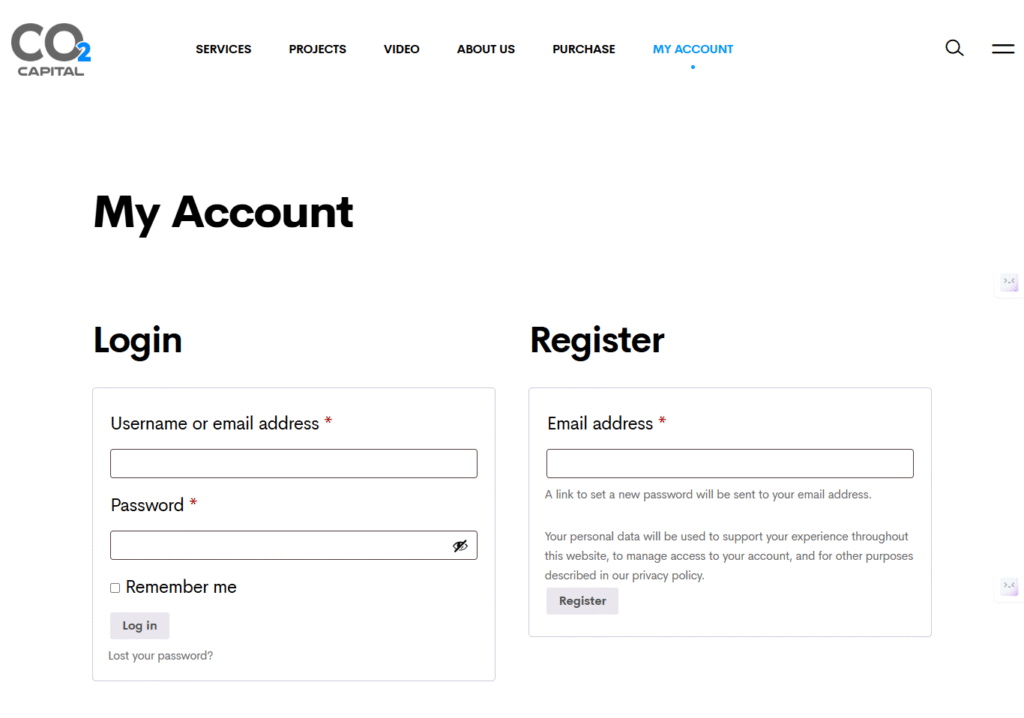 Co2.capital - Login