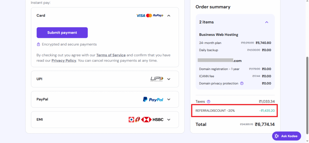 Hostinger 20percent discount