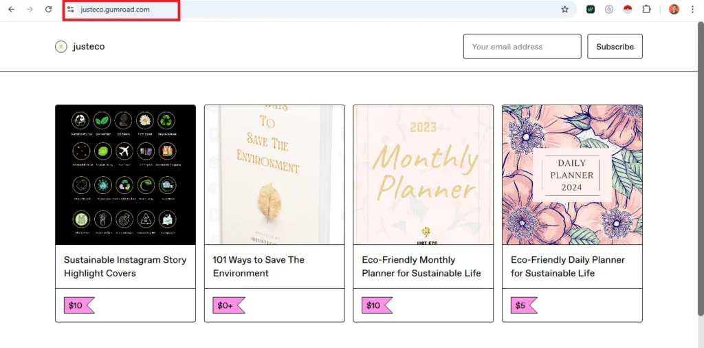 Justeco gumroad account