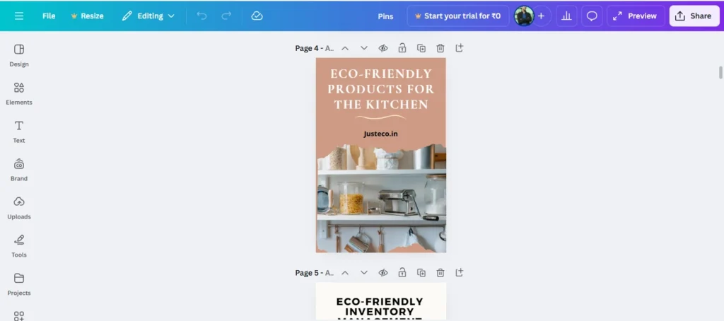 Pinterest pins design on canva