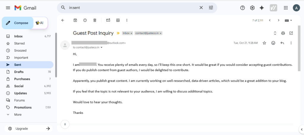 Sponsored Guest Post Inquiry