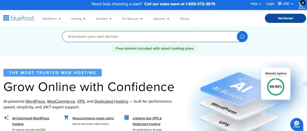 bluehost homepage